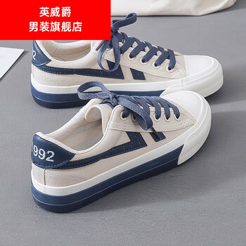 英威爵秋季新款少女孩平底帆布鞋中大童初中学生运动鞋15岁休闲布鞋