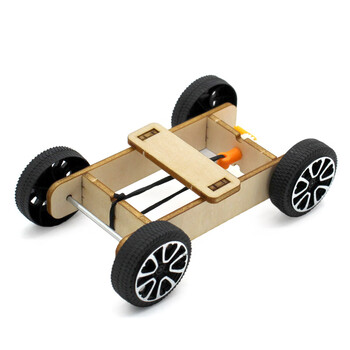 玩具学生幼儿园diy手工科学小制作科教玩具研学 弹力橡皮筋小车2号