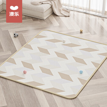 澳乐澳乐宝宝布面爬行垫婴儿加厚爬爬垫xpe客厅家用地垫180*130*2礼物