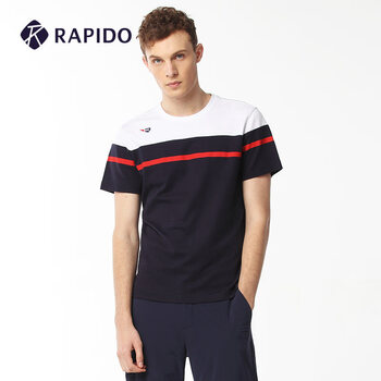 rapido 韩国三星 2019新品男士柔软舒适运动休闲t恤cn9342s71 藏青色