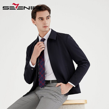 柒牌男装夹克2021秋季男士翻领长袖外套微弹耐磨青年茄克衫120k70260