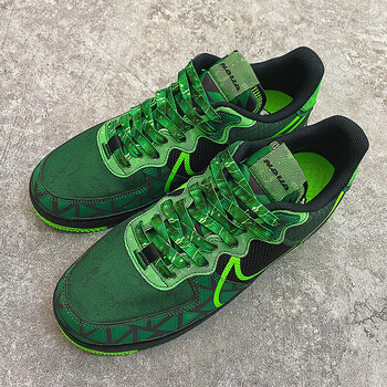 af1空军一号react通灵绿鬼火火焰3m反光naija夜光黑绿鞋带 绿色160cm