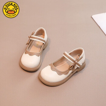 gduck小黄鸭女童鞋子儿童公主小皮鞋春秋款秋季豆豆单鞋女孩宝宝软