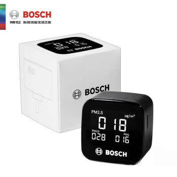 博世（BOSCH）cube空气质量检测仪 激光检测快速精准 PM1.0/2.5/10检测 高光镜面屏超标变色提醒 一机多用