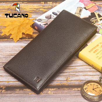 男士长款真皮2024新款超薄头层牛皮带拉链钱夹软皮夹子潮商务礼盒包装