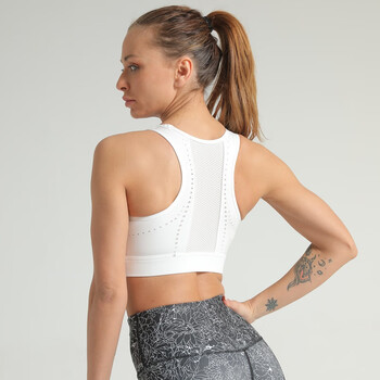 冬季新品后背圆点运动文胸防震网纱提花拼接运动内衣瑜伽服背心025