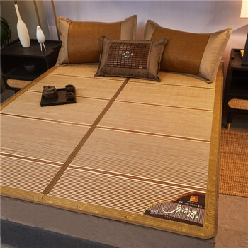 远嘉妮竹席可折叠双面单人宿舍凉席 双人1.5m1.8米床席子 0.9*1.9米