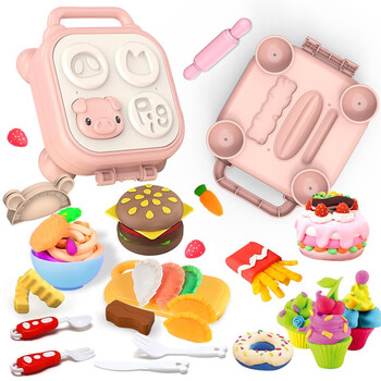 亿皇717 亿皇彩泥儿童玩具套装橡皮泥超轻粘土diy男孩女孩汉堡机工具过家家厨房手工制作玩具小猪汉堡机生日礼物 行情报价价格评测 京东