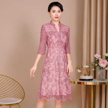 秉藜结婚礼服妈妈装春夏款气质喜婆婆婚宴年轻高贵季新娘婚礼粉色m