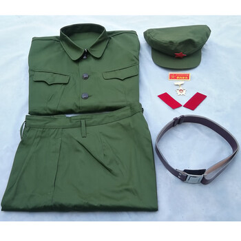涤卡(绿色)上衣裤子帽子腰带 1号(身高180左右)