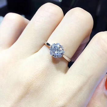 兢一白18k金求婚订婚结婚钻石戒指对戒裸钻定制真钻戒女gia钻18k金if