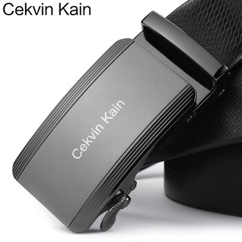 cekvin kain皮带男士商务休闲自动扣牛皮腰带中年裤带父亲节送爸爸礼物 C28