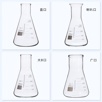 德银  三角烧瓶喇叭口玻璃锥形瓶广口三角瓶三角摇瓶 500ml(广口)