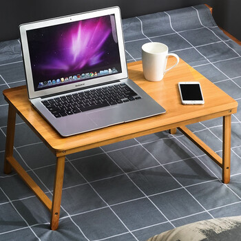 淘之良品实木折叠桌床上笔记本电脑桌家用办公书桌室内写字桌小桌子