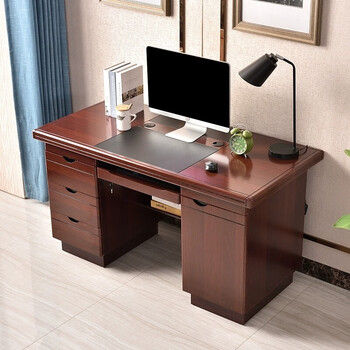 欧宝美木质职员办公桌油漆电脑桌经理桌现代简约书桌单人写字台1400*