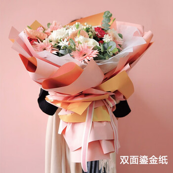 包装纸鎏金欧雅纸鲜花包装纸花篮花束材料韩式花束生日礼物包花纸防水磨砂纸韩粉 金 10张双面鎏金 图片价格品牌报价 京东