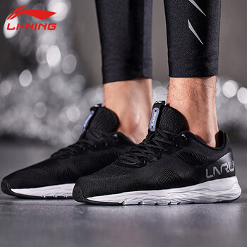 李宁男鞋半掌气垫春夏季网面透气减震经典休闲鞋2811标准黑标准白44内