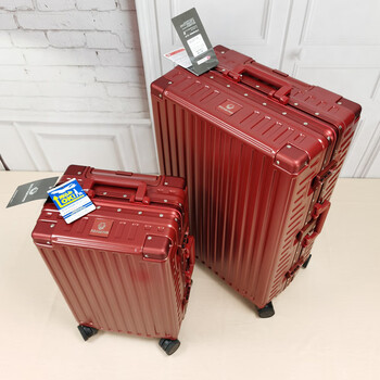 行李箱铝框拉杆箱万向轮密码箱男女皮箱旅行箱子星辰红22寸新尺寸上市