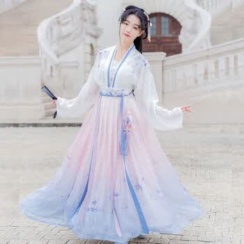 汉服女成人唐装景柔汉服女仙女裙学生古装超仙飘逸中国风齐胸齐腰大
