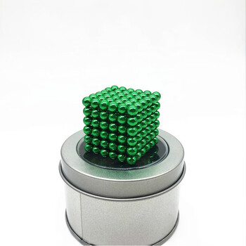 磁力巴克球diy玩具八磁力球3mm5mm颗磁铁球吸铁石钕铁硼玩具磁球 绿色
