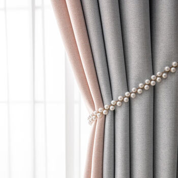 客厅窗帘成品高档大气摩卡面棉银丝加厚遮光轻奢ins卧室阳台定制 浅灰