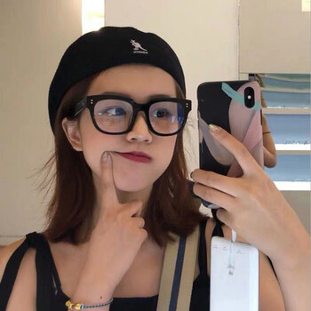 大黑框眼镜眼镜框网红防蓝光眼镜时尚ins 平光防蓝光 1.