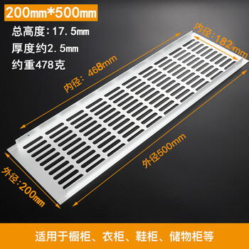 黑色铝合金厨房柜门透气网排气网孔盖通风门板透气网栅格200mm宽沙