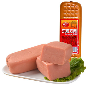 齐汇 东坡方肉 0.9斤450g 火腿肠香肠 方便食品 熟食腊味 早餐配餐 东坡方肉450g