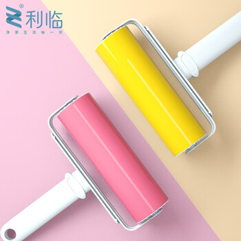 利临粘毛器大号滚筒式除尘器粘毛器可水洗除毛器刷毛吸衣服粘颜色随机 粉色16cm大号