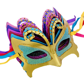 男女半脸儿童公主派对发光恐怖道具批发 小蝴蝶面具混5个的价格