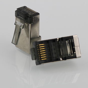 镀金屏蔽六类水晶头cat6千兆网线rj45接头黑金钢网线头  屏蔽100粒装