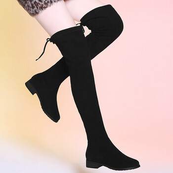 舒恋鸟长靴女新款高跟长筒靴粗跟韩版百搭显瘦弹力性感高筒过膝靴女加