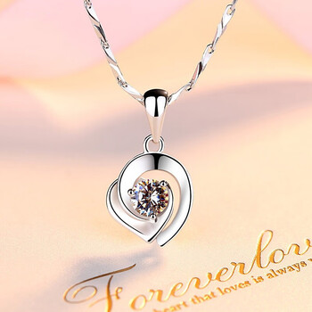 连箫仪pt950铂金项链白金锁骨链时尚学生吊坠首饰品生日礼物送女友 花