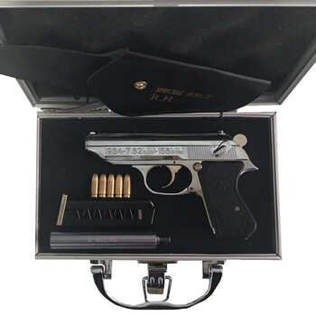 05柯尔特蟒蛇357全金属左轮模型 大号合金玩具枪 不可发射 64银色可