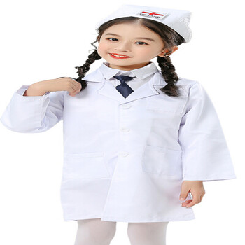 萌夫儿童服小医生女孩角色扮演幼儿园玩具工作服套装白大褂演出服 女