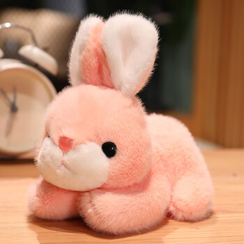 可爱小白兔毛绒趴兔子公仔生肖玩偶吉祥物孩子抱睡生日礼物 粉色 18