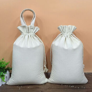 侈放空白小米袋子布袋150斤手提米袋圆底大米包装袋批发束口袋收纳袋