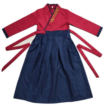 服装男童书童演出服女童三字经弟子规表演服秋季女童酒红色直袖120