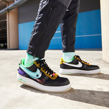 潮nikeaf1耐克男女鞋空军一号airforce1炫彩镭射电玩像素夜光lpl联名