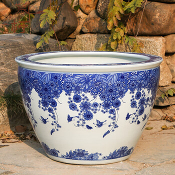 慕柯陶瓷养鱼大缸庭院睡莲荷花花盆水缸特大号古法老式养鱼盆缸大瓷缸
