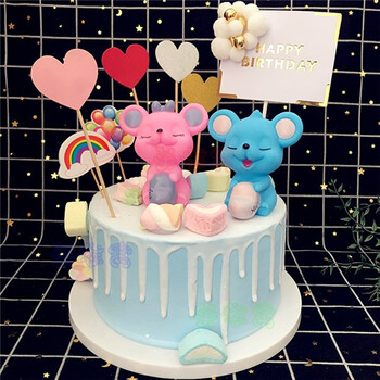 芙滋窝新款鼠宝宝生日蛋糕儿童男孩女孩周岁满月百天生肖鼠全国同城