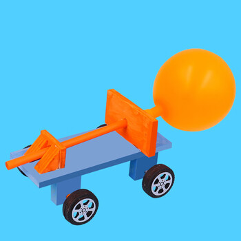 制作手工diy材料幼儿园科学实验科普小发明 气球反冲力小车 颜料画笔