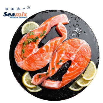 禧美海产 冷冻大西洋三文鱼排400g/袋 2块装 原切段 大西洋鲑 生鲜海鲜