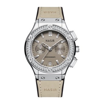 nasir nasir 瑞士品牌灰色镶钻手表防水时尚潮流女士手表 灰色