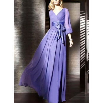 原创设计师女装女巫和骑士简约女神范气质连衣裙2022春装欧洲站收腰显瘦优雅裙子 紫色 XL