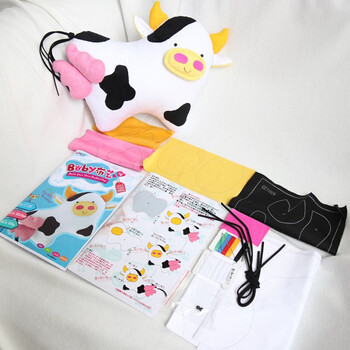 包布艺手缝刺绣自制作不织布玩偶布偶礼物送男友追梦牛材料包填充棉