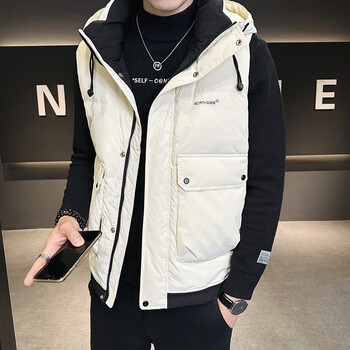 aemape羽绒马甲男款秋冬季无袖面包服轻薄连帽保暖男士坎肩厚背心外套