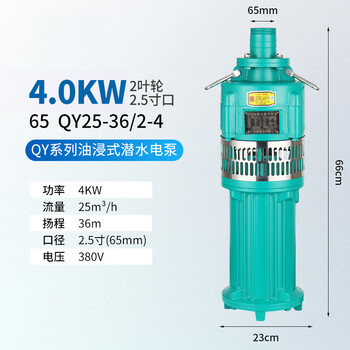 国标潜水泵油浸式380v三相高压农用灌溉抽水泵喷淋喷泉泵定制国标4kw