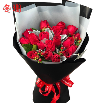 冬珊19朵红玫瑰花束圣诞节生日订花伊春佳木斯七台河牡丹江黑河绥化同城速递鲜花店同城送花19朵红玫瑰花束 图片价格品牌报价 京东