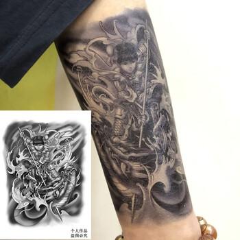 妙微熊多图案社会花臂半臂纹身贴防水仿真刺青社会男女款大图2张哪吒